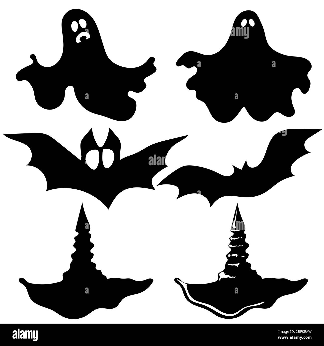Collection of  halloween icons, isolated on white Stock Photo