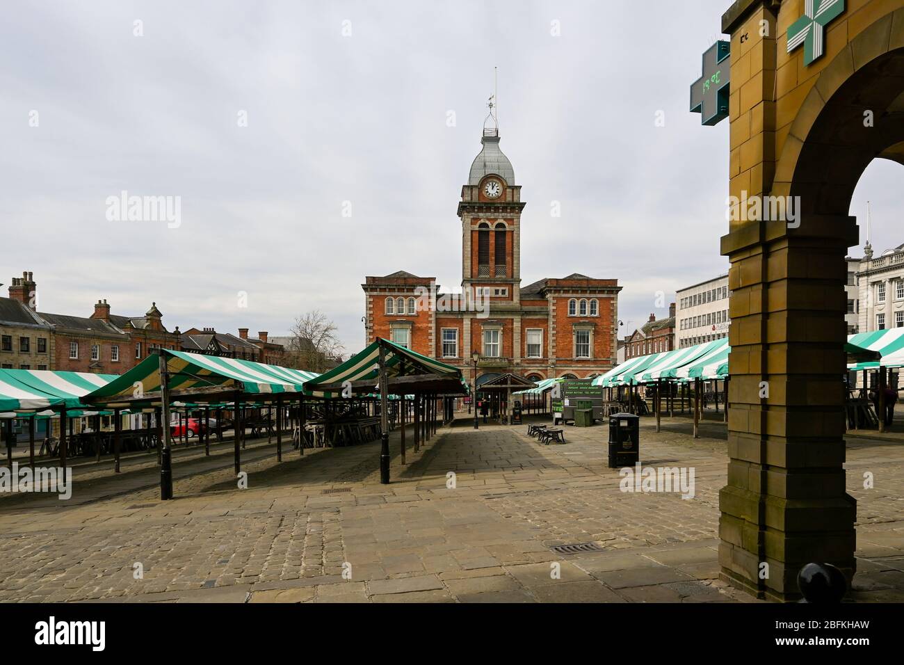 Chesterfield town in lock down due to Coronavirus April 2020 Stock Photo