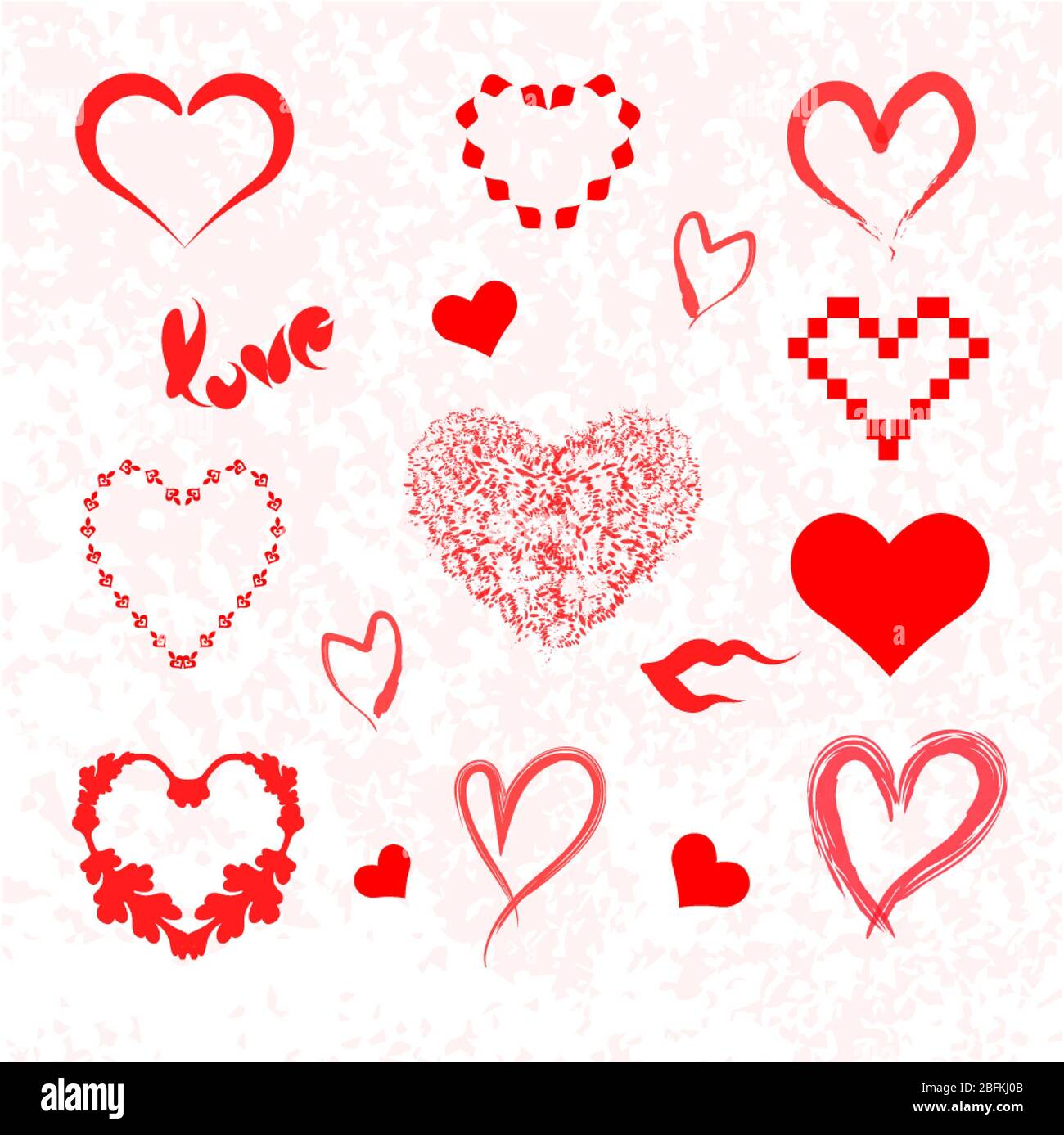 Vector hearts set Stock Photo - Alamy