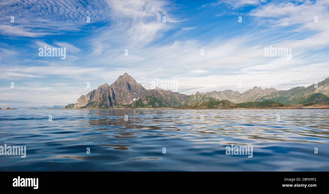 Panorama of Lofotens Norway,  panorama, vacation travel concept Stock Photo