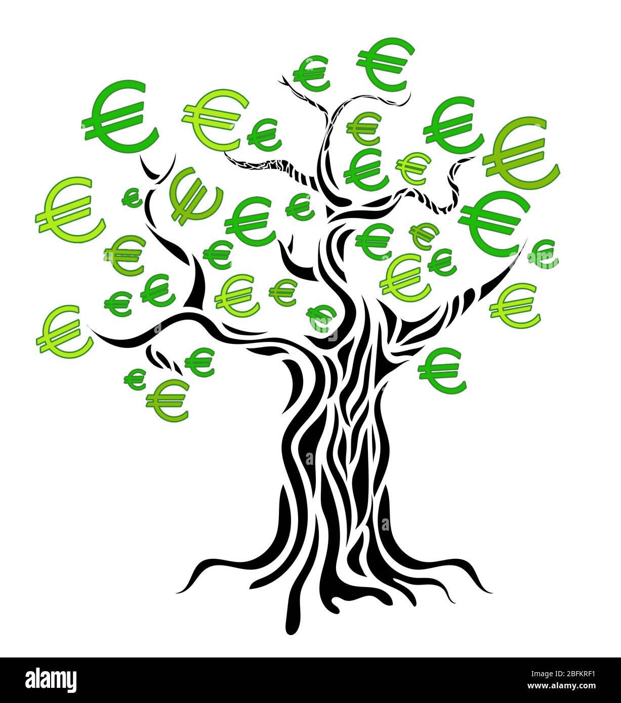 Money concept. Money tree isolated on white. Vector illustration Stock ...