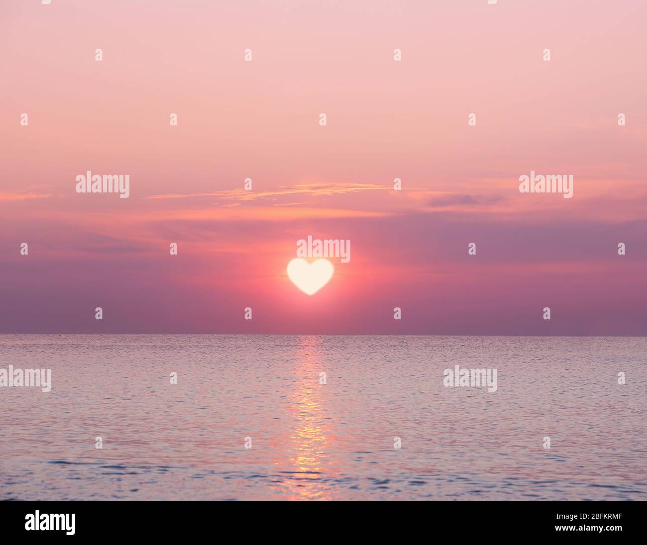 Beautiful sunrise on sea background Stock Photo - Alamy