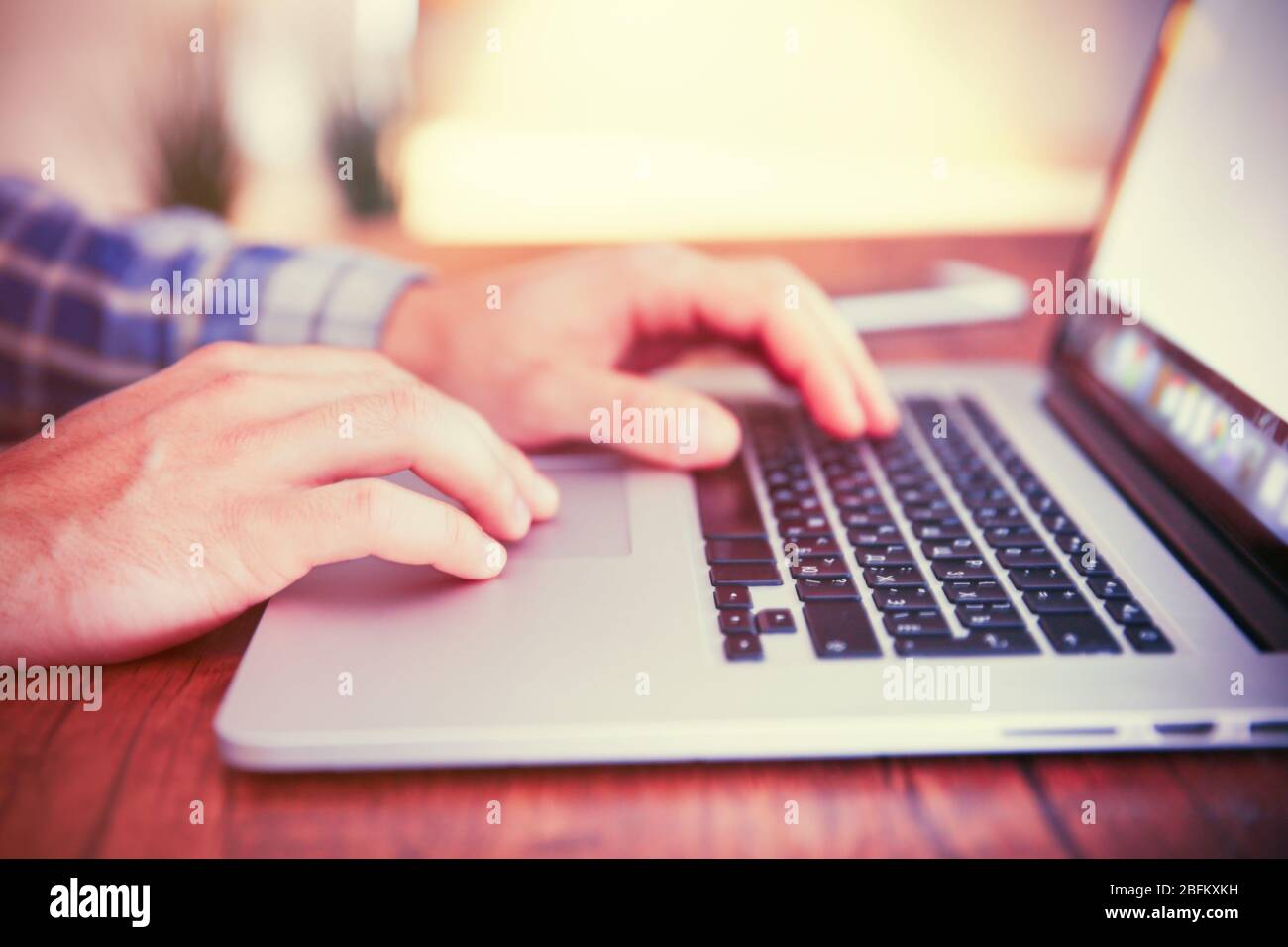 Smart businessman using laptop sun hi-res stock photography and images ...