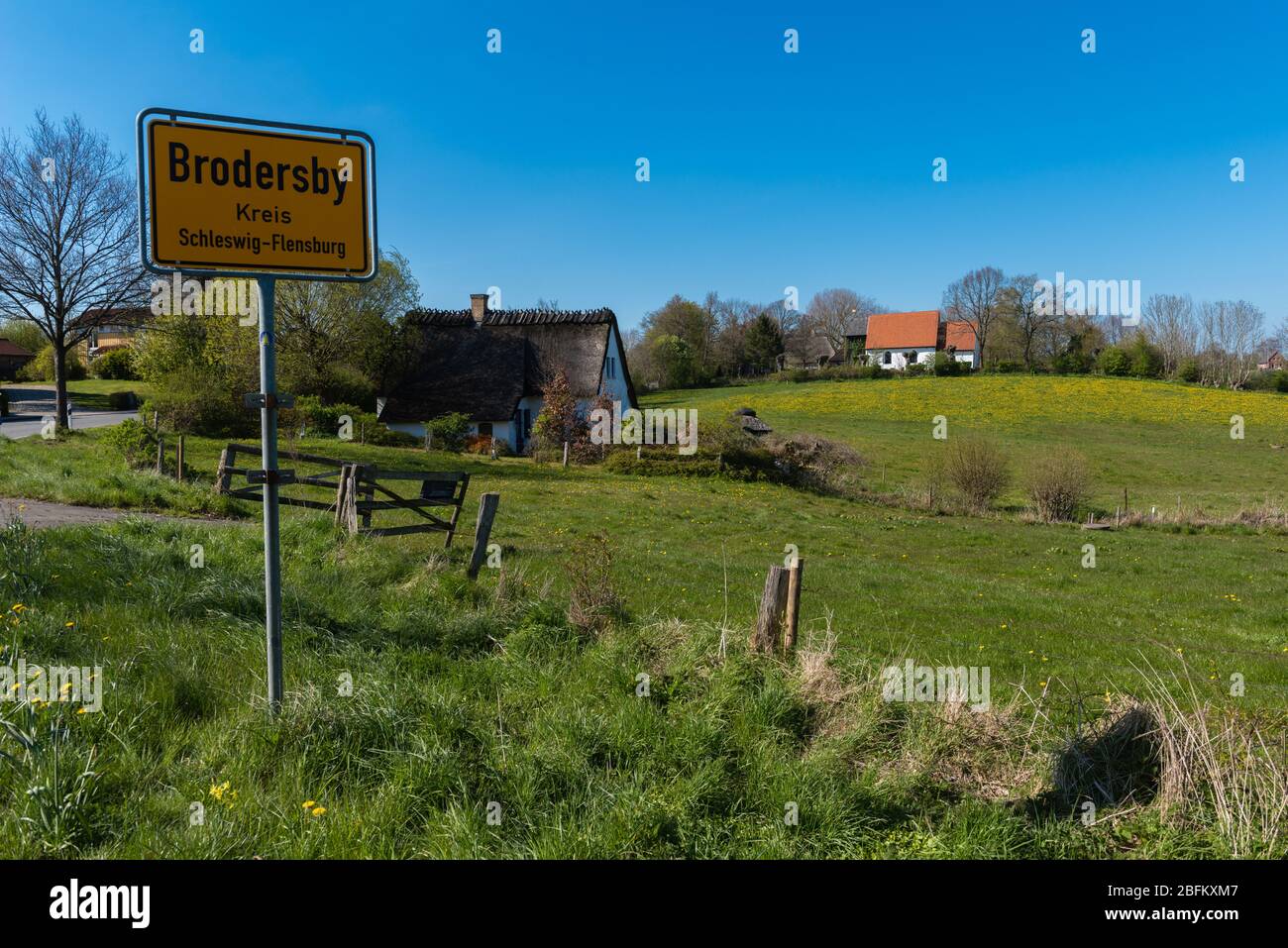 Bordersby, Kreis Schleswg-Flensburg, landscape of Angeln, Schleswig-Holstein, North Germany, Central Europe Stock Photo