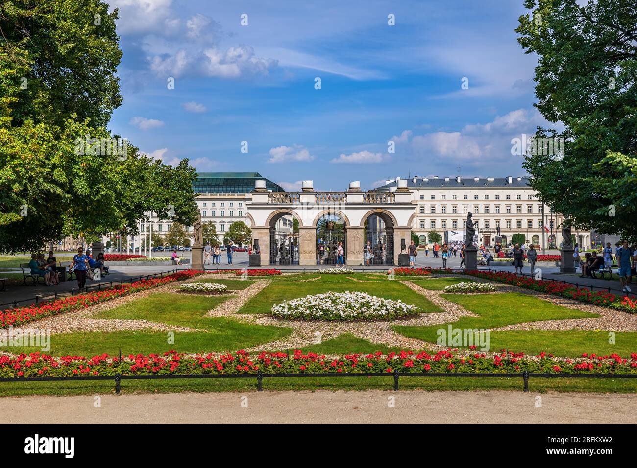 Warsaw, Poland - August 13, 2019: Saxon Garden and Tomb of the Unknown Soldier, city landmarks Stock Photo