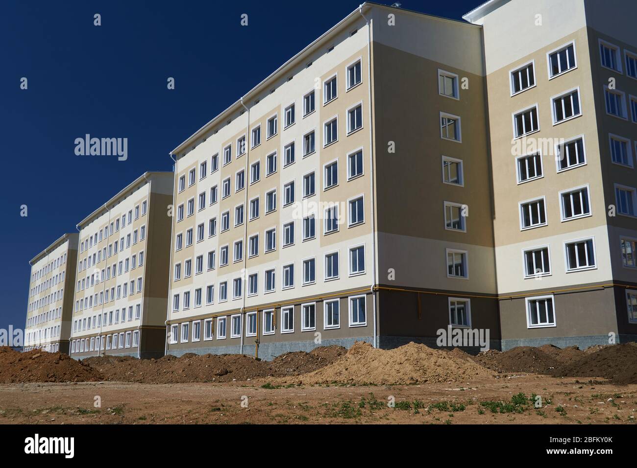 construction process and development of house area, land grading or ...