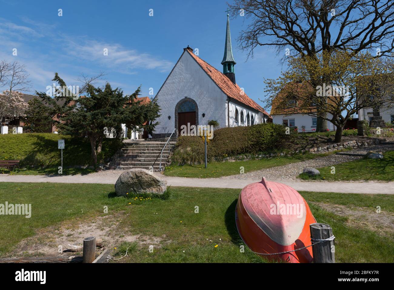 Maasholm on the Schlei Fjord, landscape of Angeln, Schleswih-Holstein, North Germany, Central Europe Stock Photo