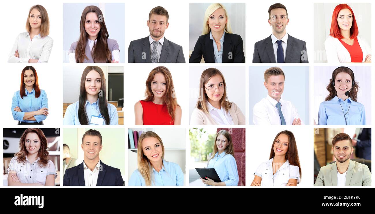 Collage of business people portraits Stock Photo - Alamy