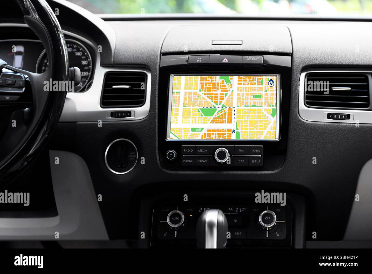 Navigation system in car Stock Photo - Alamy