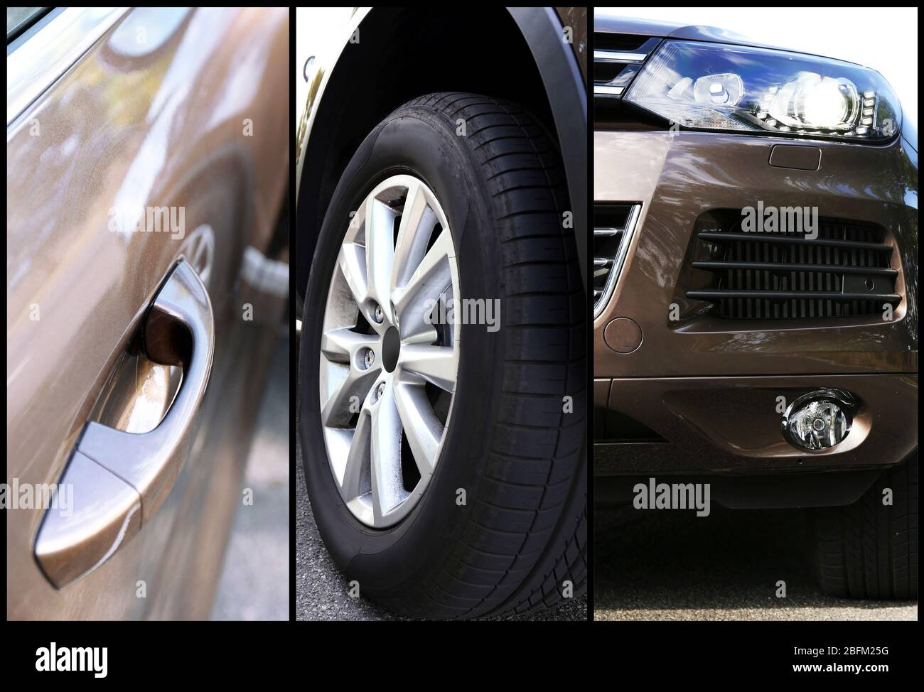 Modern car details in collage Stock Photo - Alamy