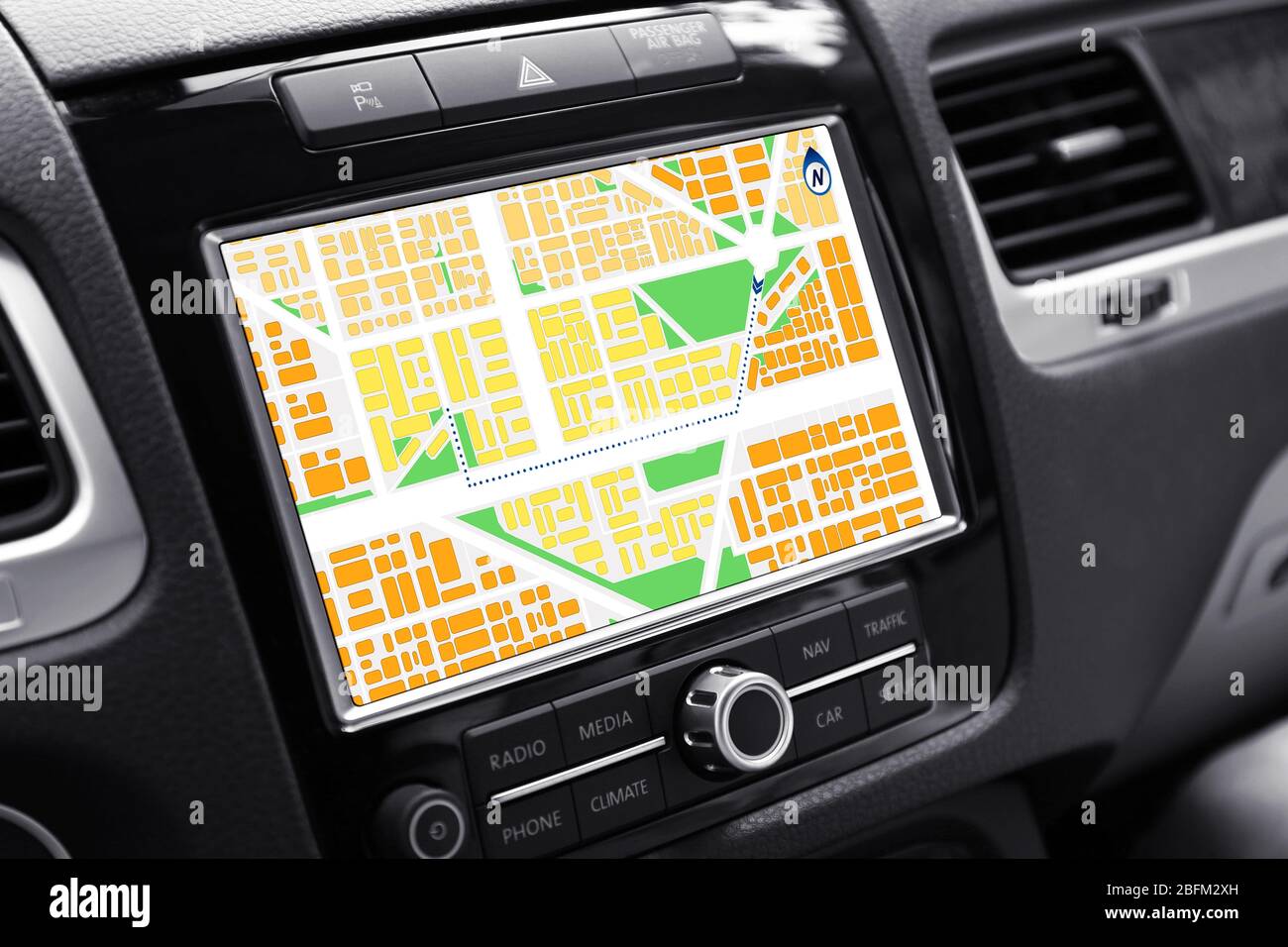 Navigation system in car Stock Photo