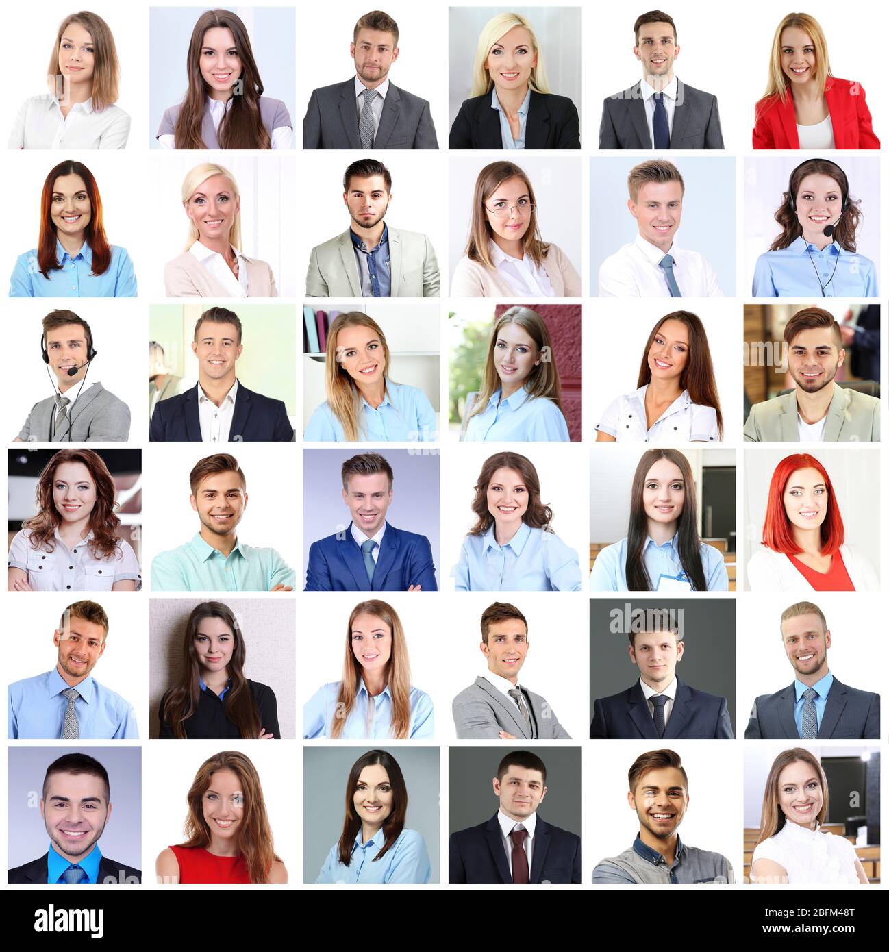 Collage of business people portraits Stock Photo - Alamy