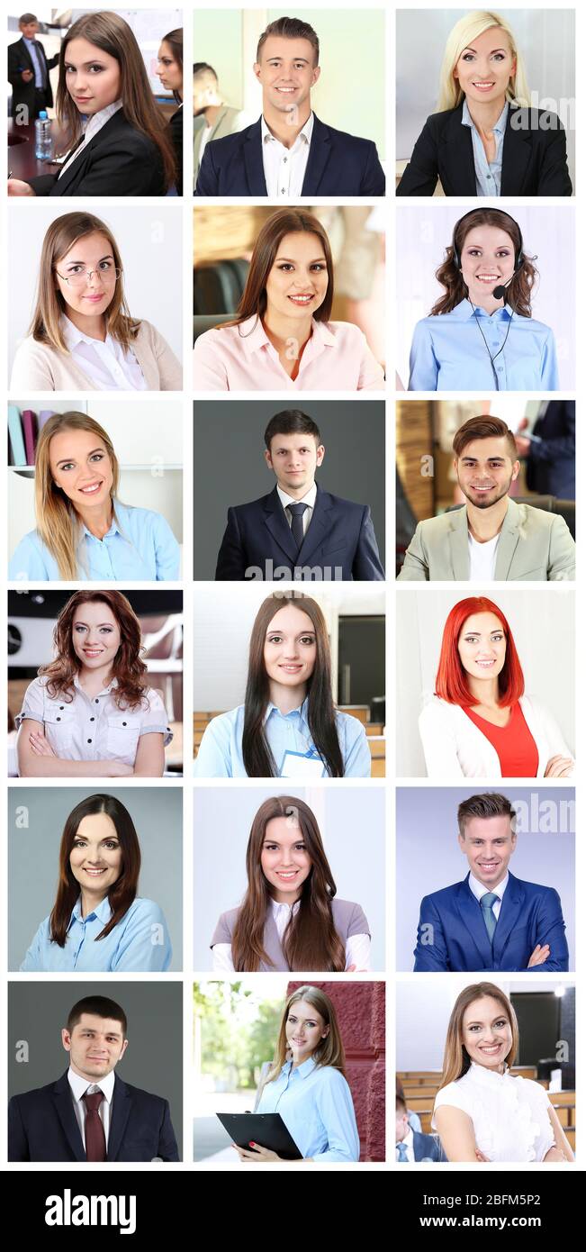 Collage of business people portraits Stock Photo - Alamy