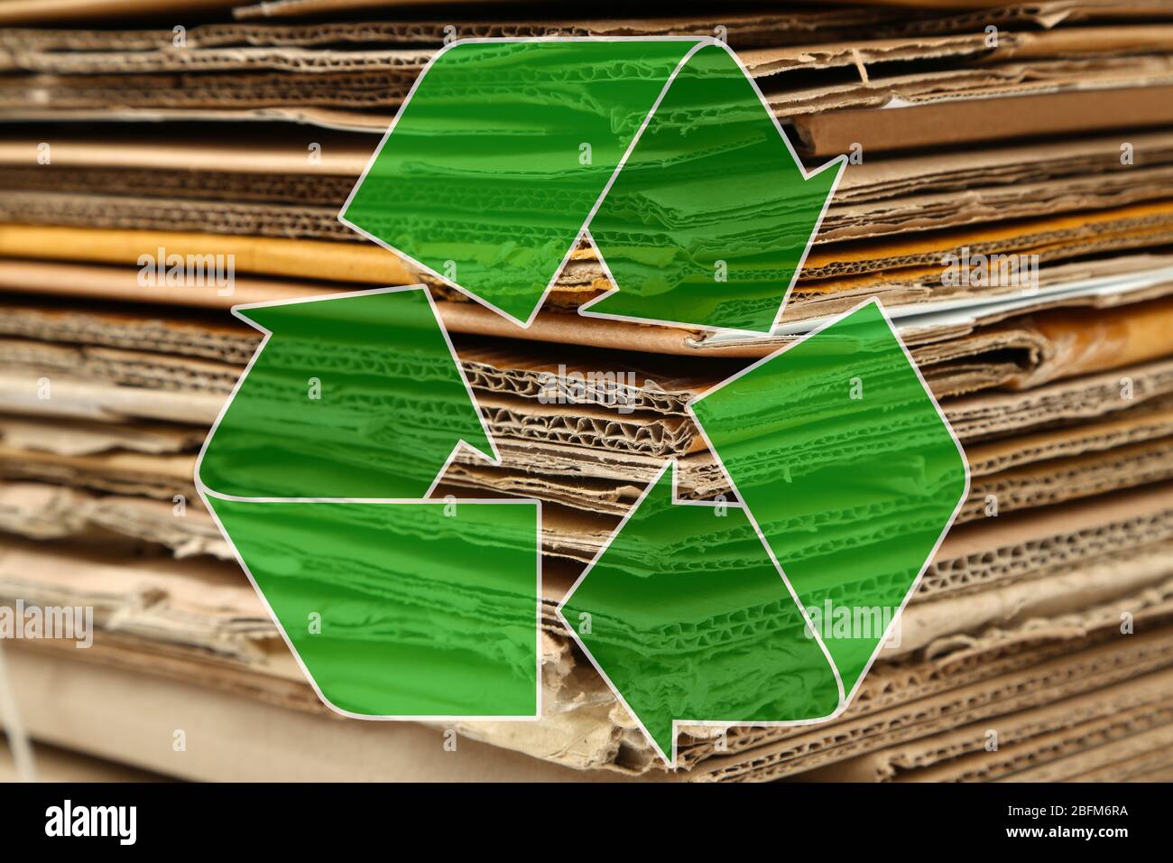 Big Stack Of Papers And Recycle Sign Stock Photo Alamy