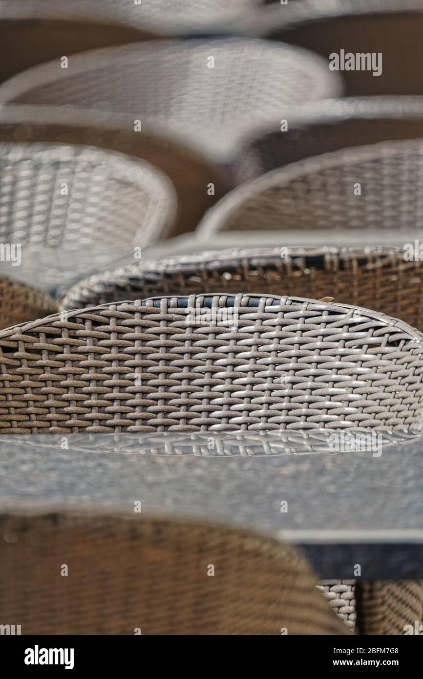 Empty chairs in the cafe Stock Photo