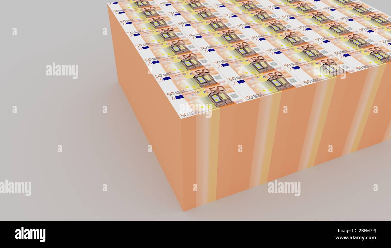 50 euro banknote stack 3d image Stock Photo - Alamy
