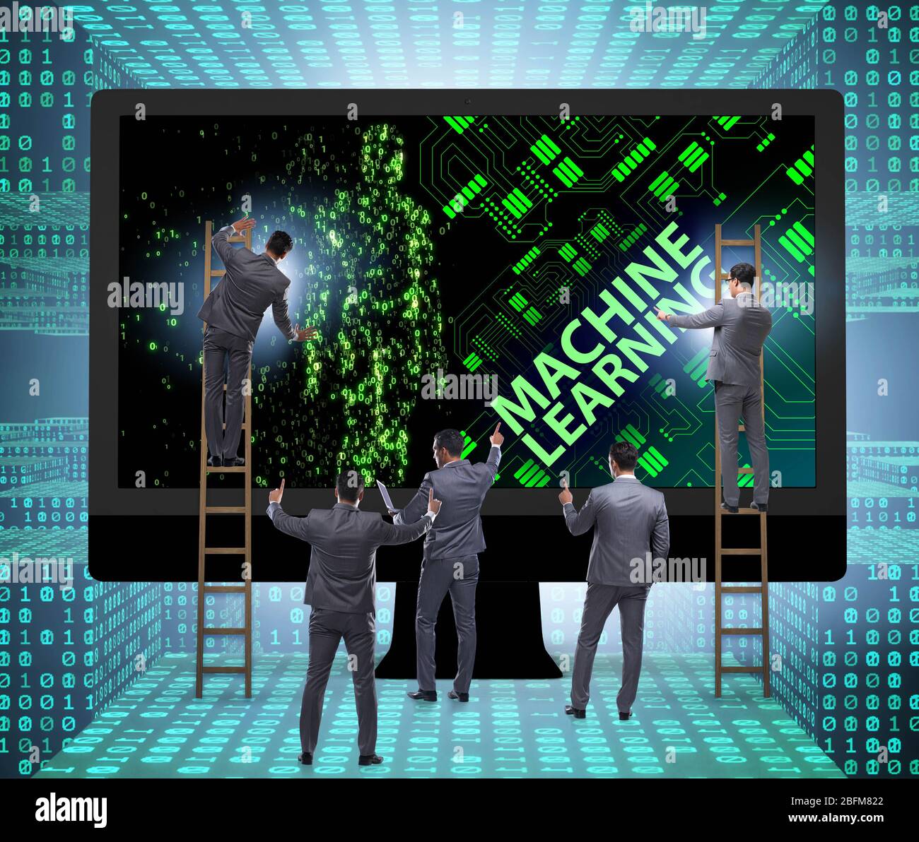 The machine learning concept as modern technology Stock Photo - Alamy