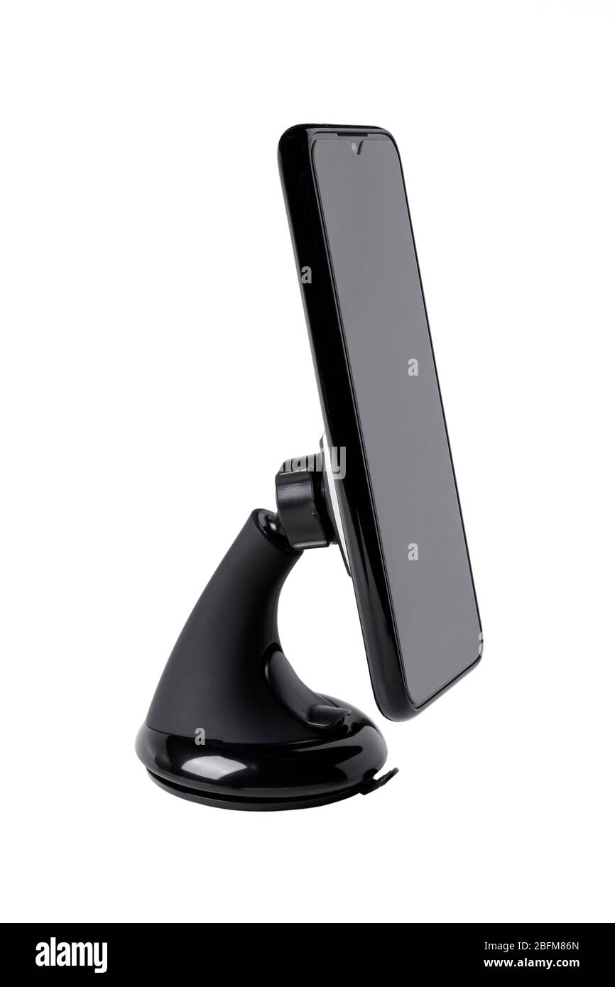 Car magnetic holder for smartphone with phone isolated on white Stock ...