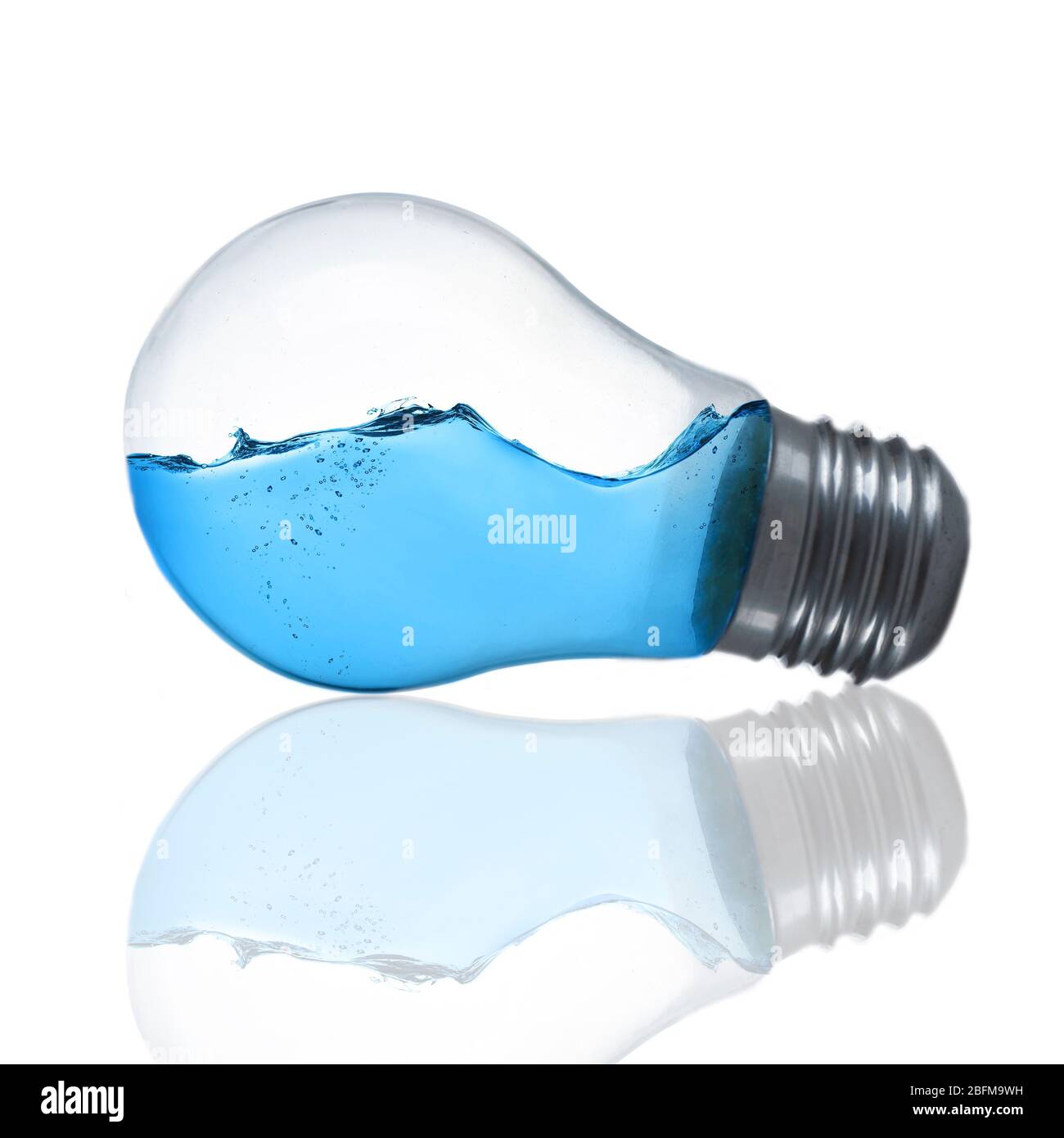 Light bulb with water isolated on white Stock Photo Alamy