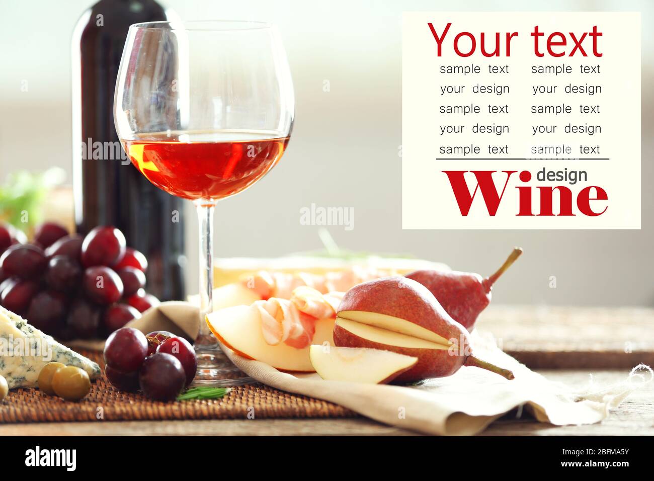 Still life with various types of Italian food and wine Stock Photo - Alamy