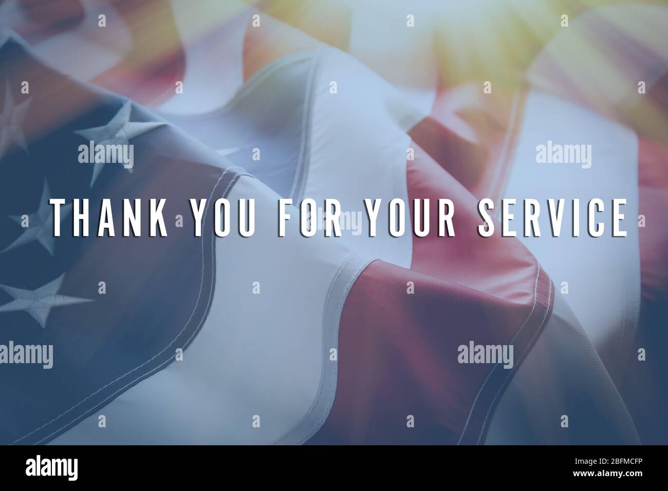 Text Thank You For Your Service on American flag background Stock Photo ...