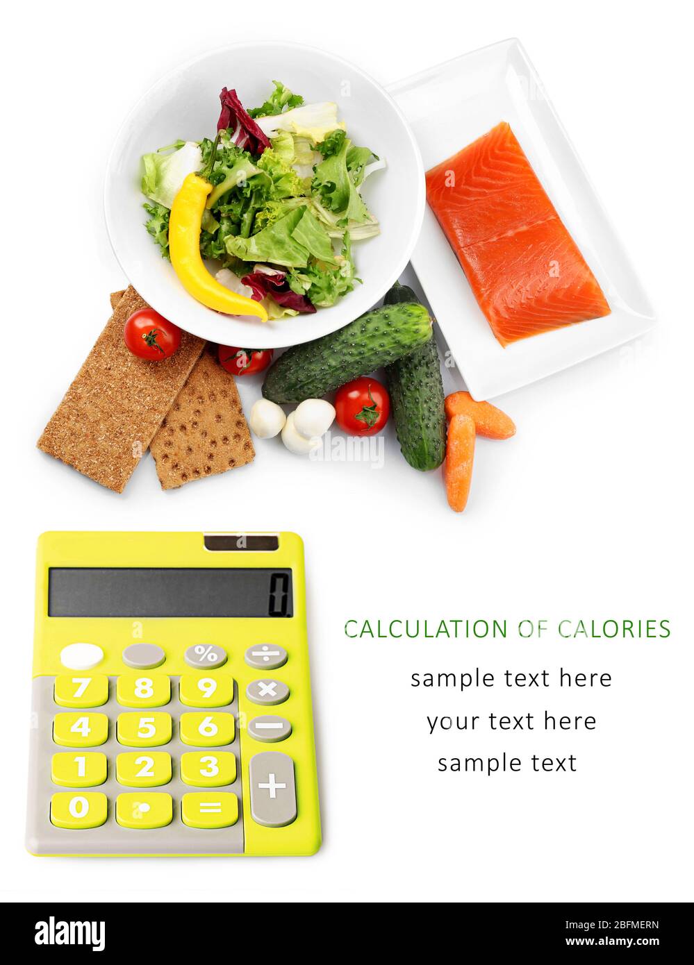 Food calorie calculator Cut Out Stock Images & Pictures - Alamy