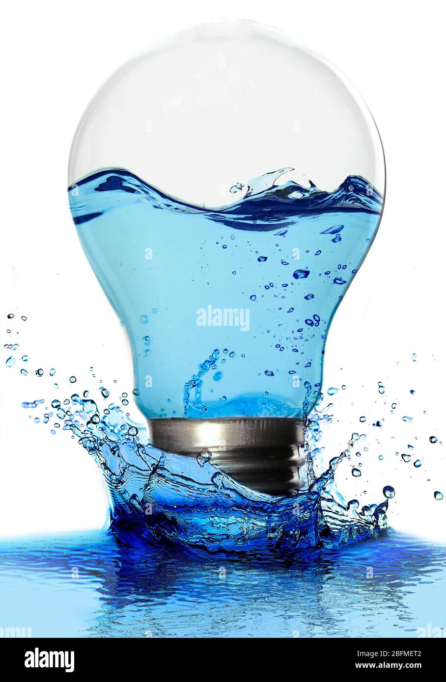 Light bulb with water and in water splash isolated on white Stock Photo ...