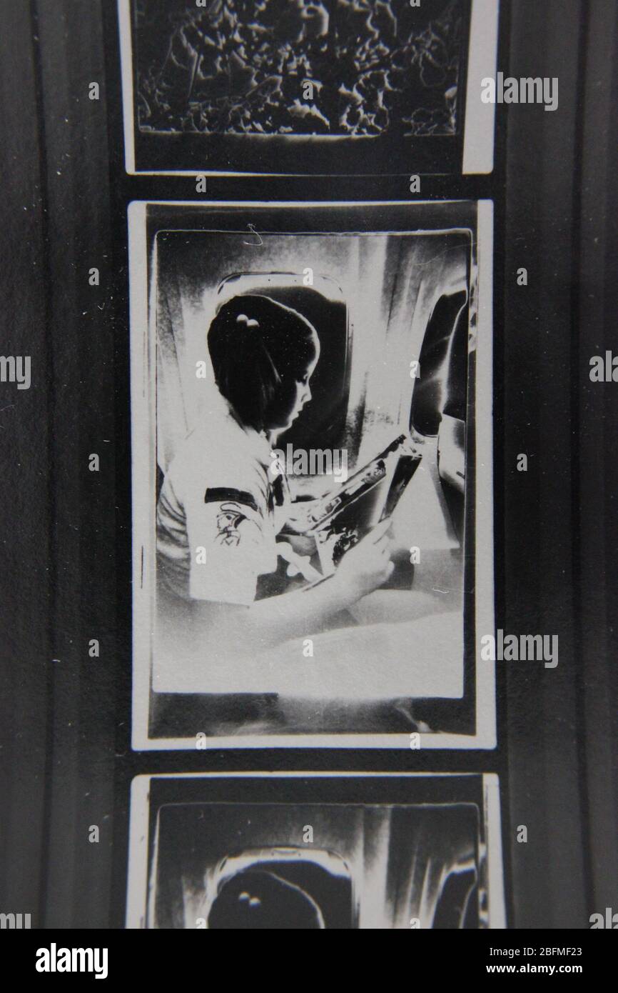 Fine 70s vintage extreme high contrast contact print photography of a ...