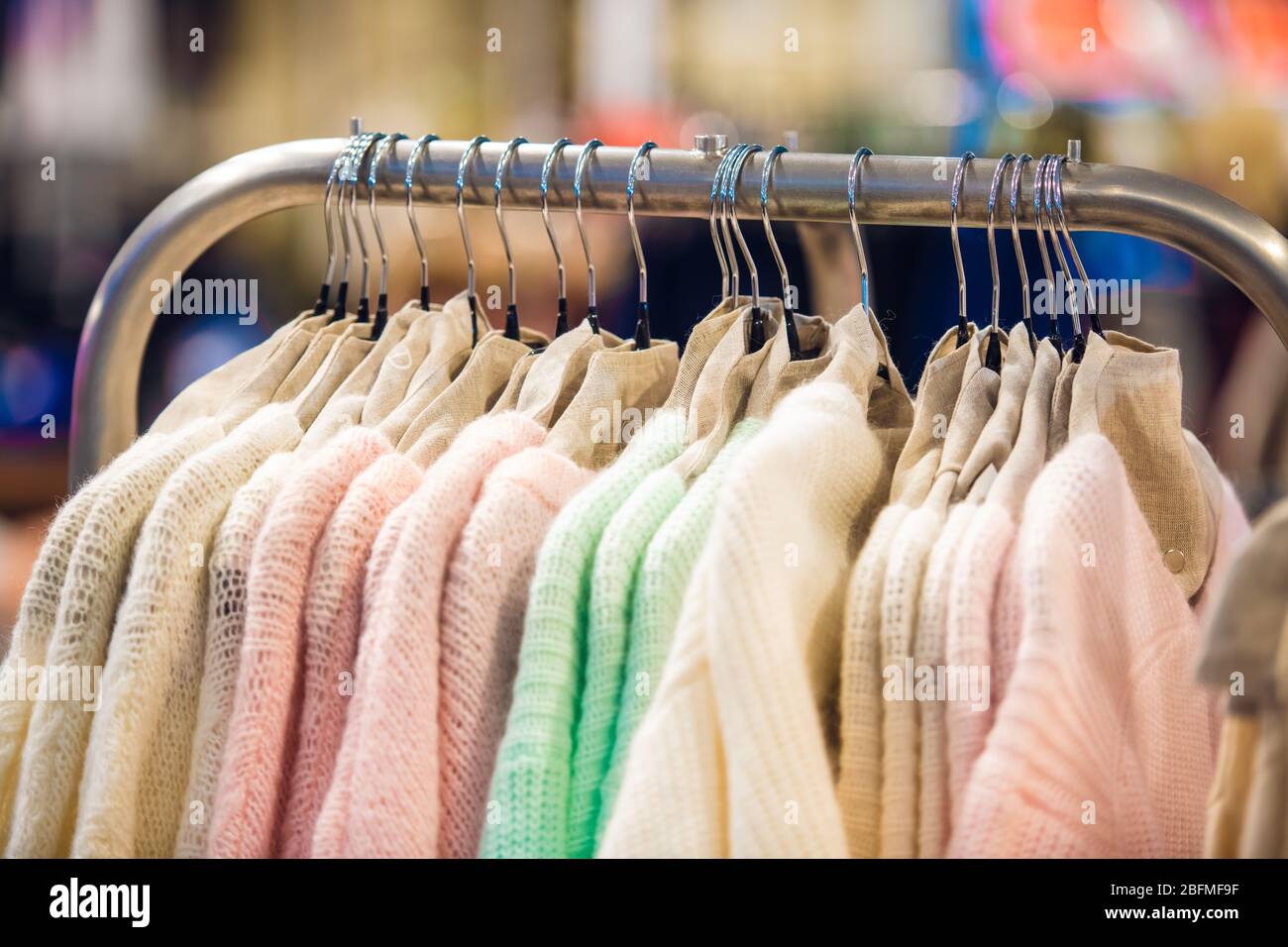 Pastel Shop Rails Clothes rail pastel hi-res stock photography and images - Alamy