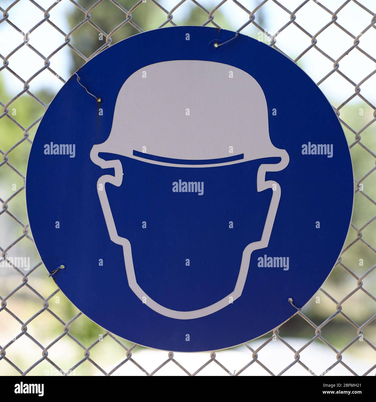 blue sign of wear safety helmet symbol 