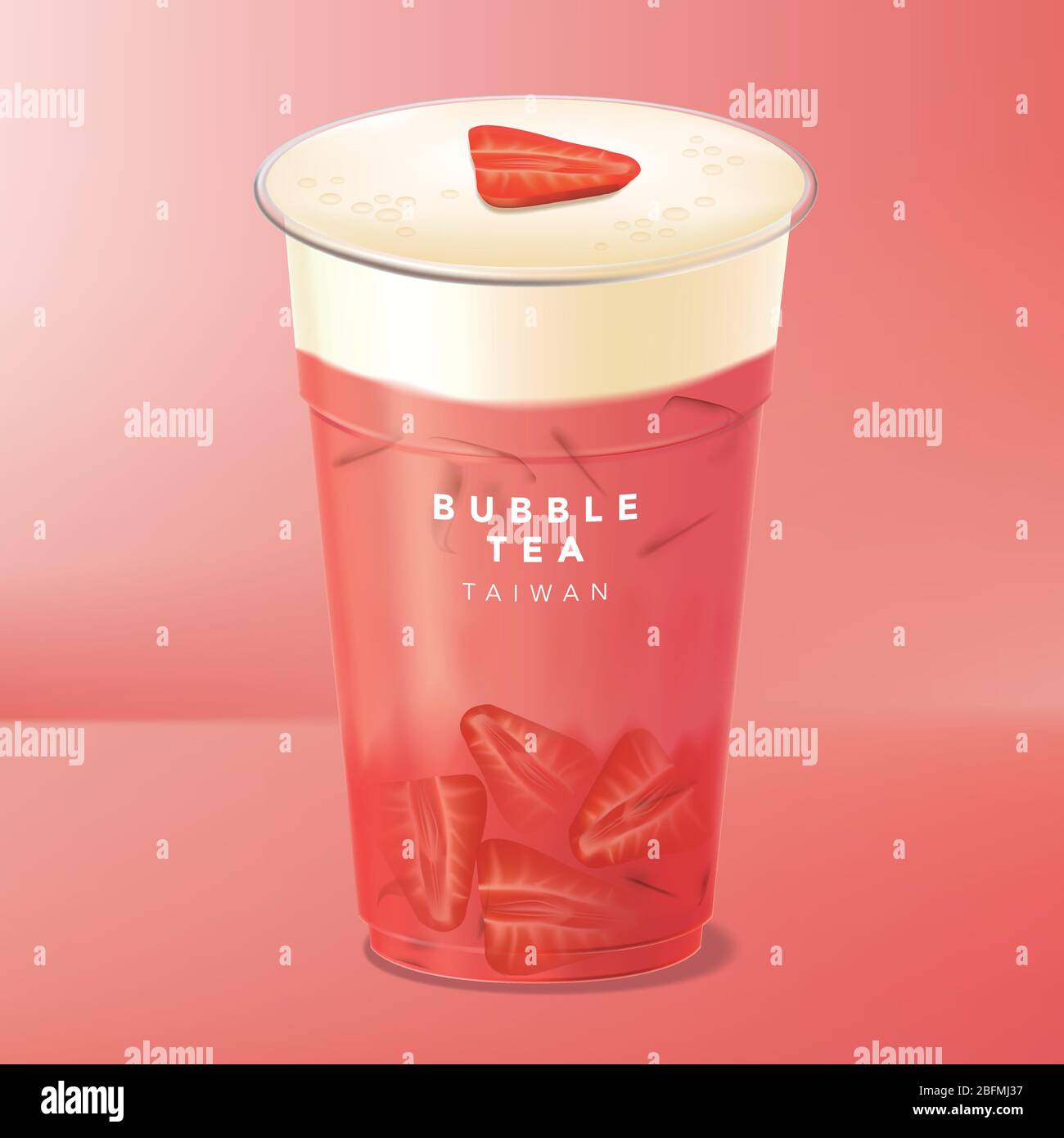 Vector Iced Strawberry or Berry Milk, Cheese Top or Cap Smoothie, Juice ...