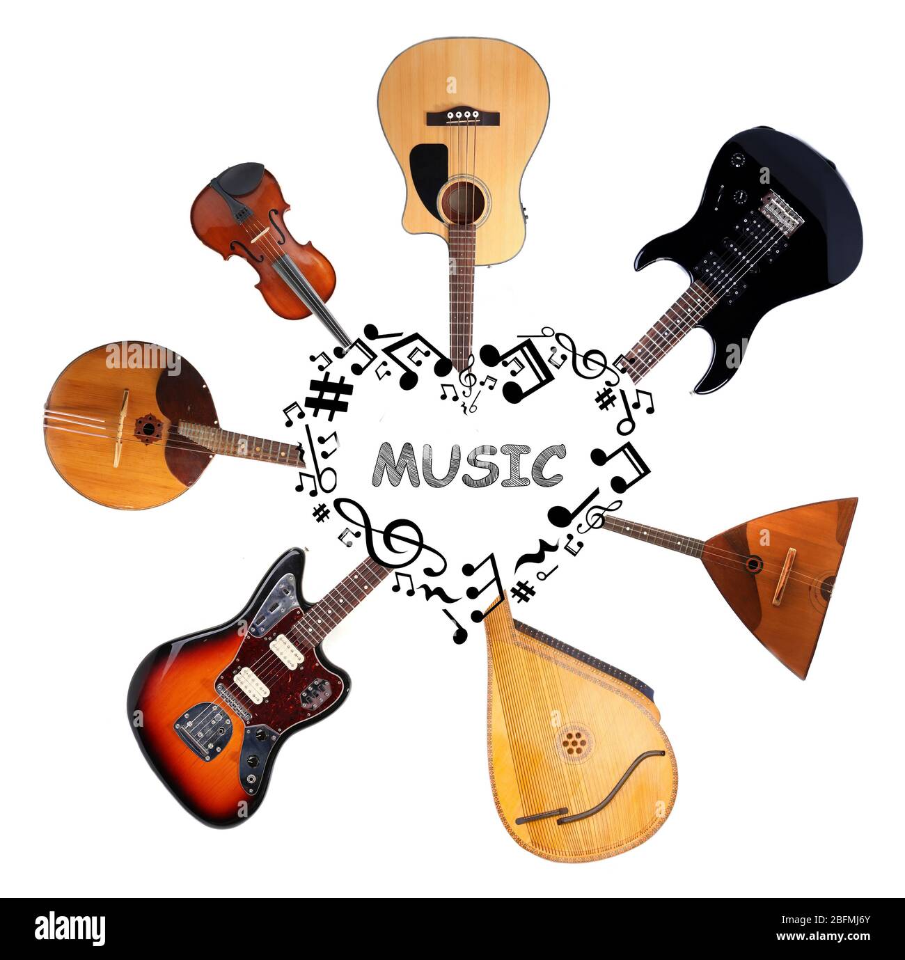 Musical Instruments Collage High Resolution Stock Photography and