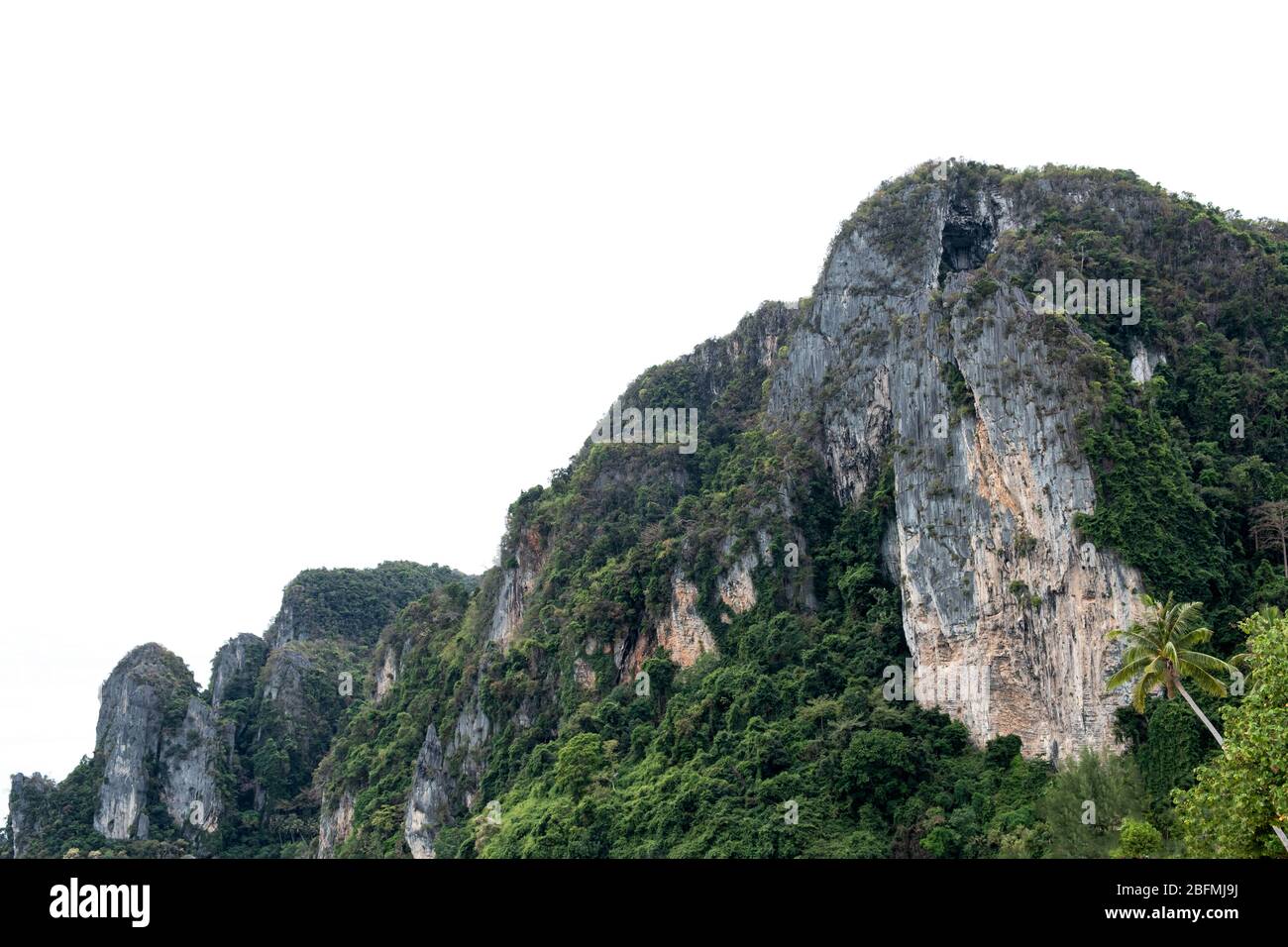Limestone Range Limestone mountain range of natural geological on white background ...
