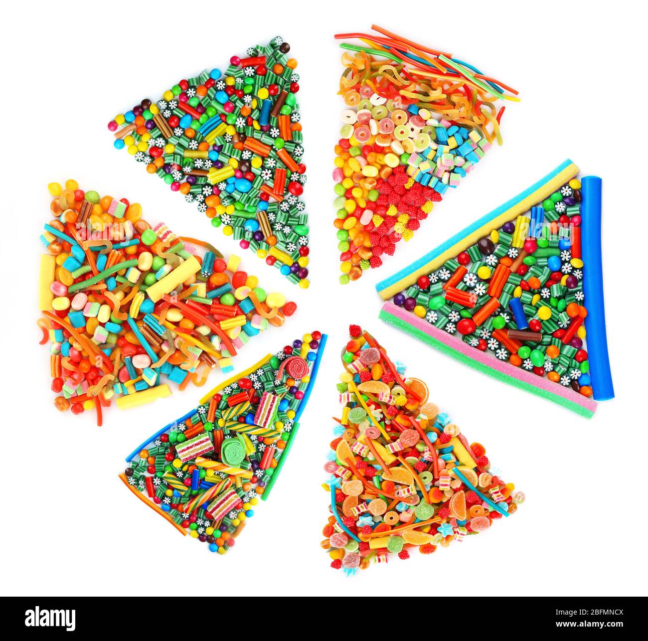 Different food in shape of triangles isolated on white Stock Photo Alamy