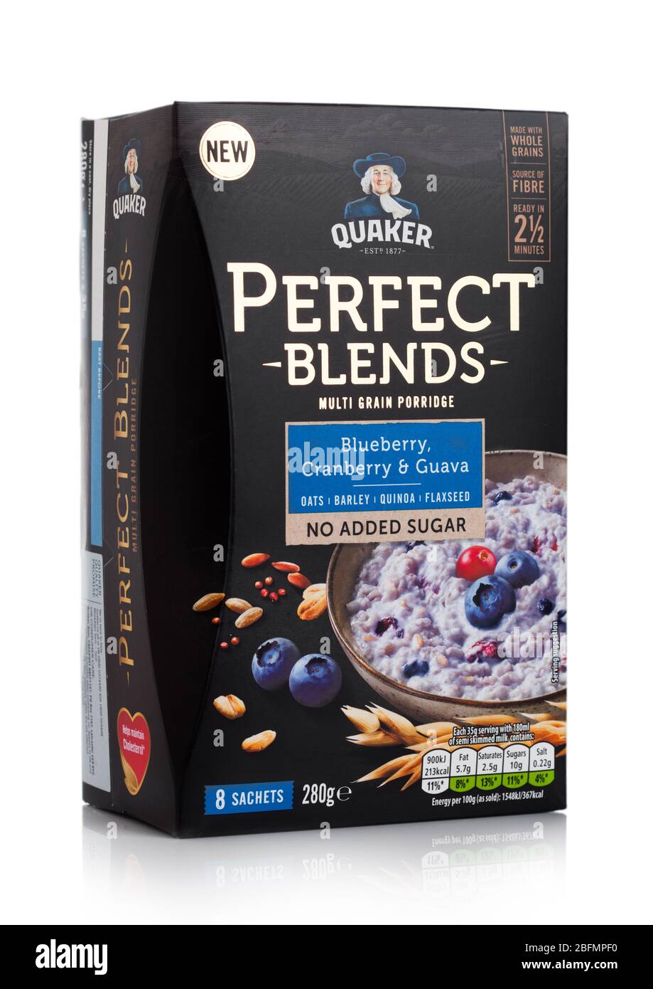 LONDON, UK - APRIL 01, 2020: Box of Quaker Perfect blends multi grain  porridge on white background Stock Photo - Alamy