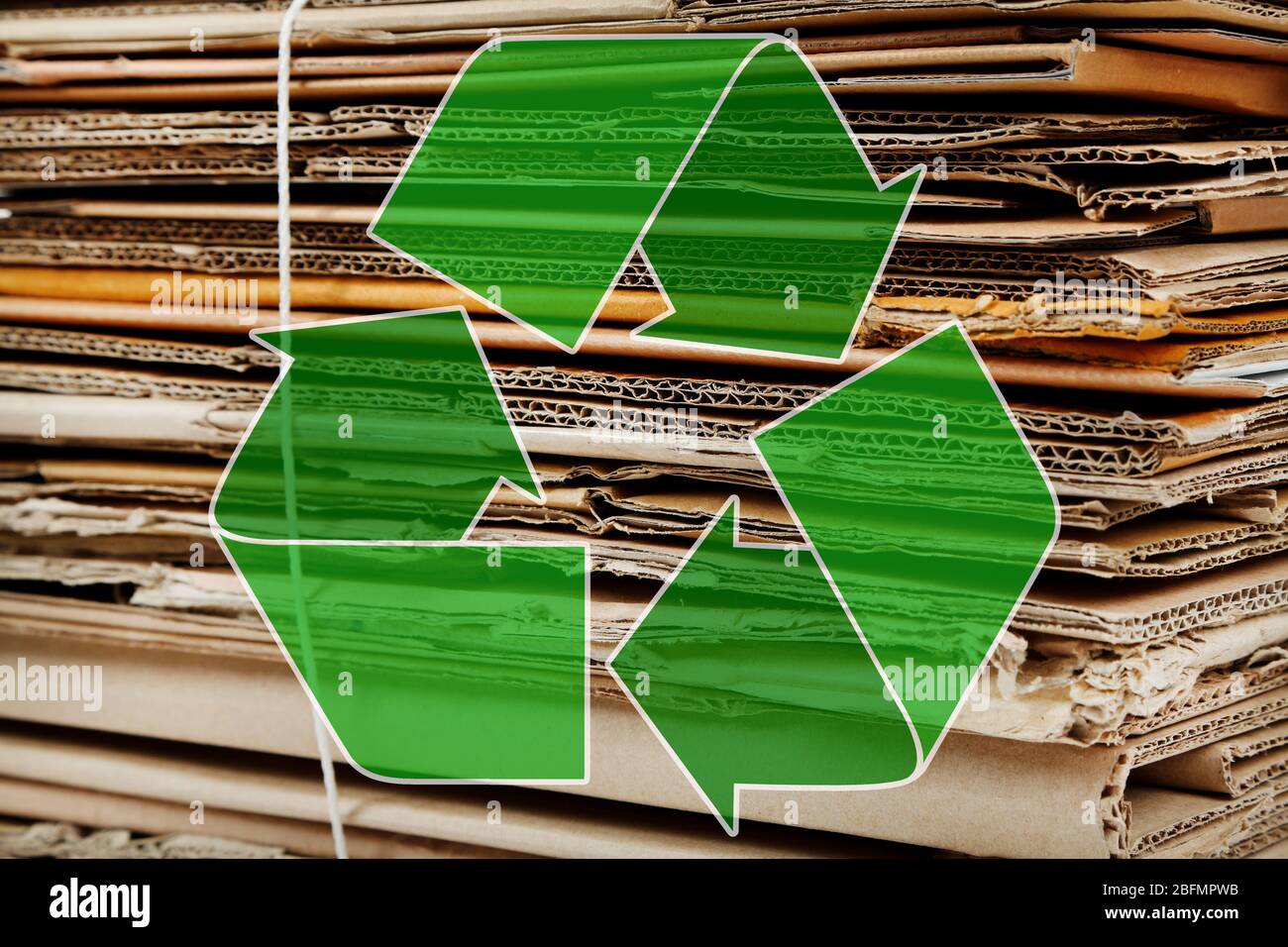 Big Stack Of Papers And Recycle Sign Stock Photo Alamy