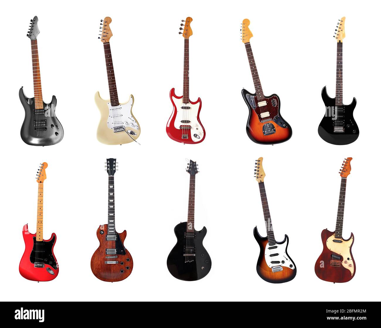 Electric guitars isolated on white Stock Photo Alamy