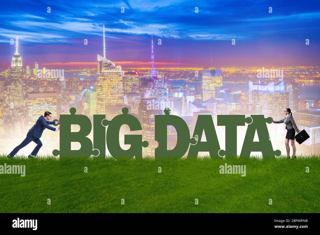 The big data concept with jigsaw puzzle pieces Stock Photo - Alamy