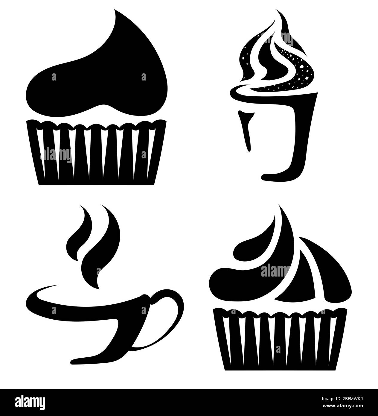 Collection of sweet dessert isolated on white Stock Photo - Alamy