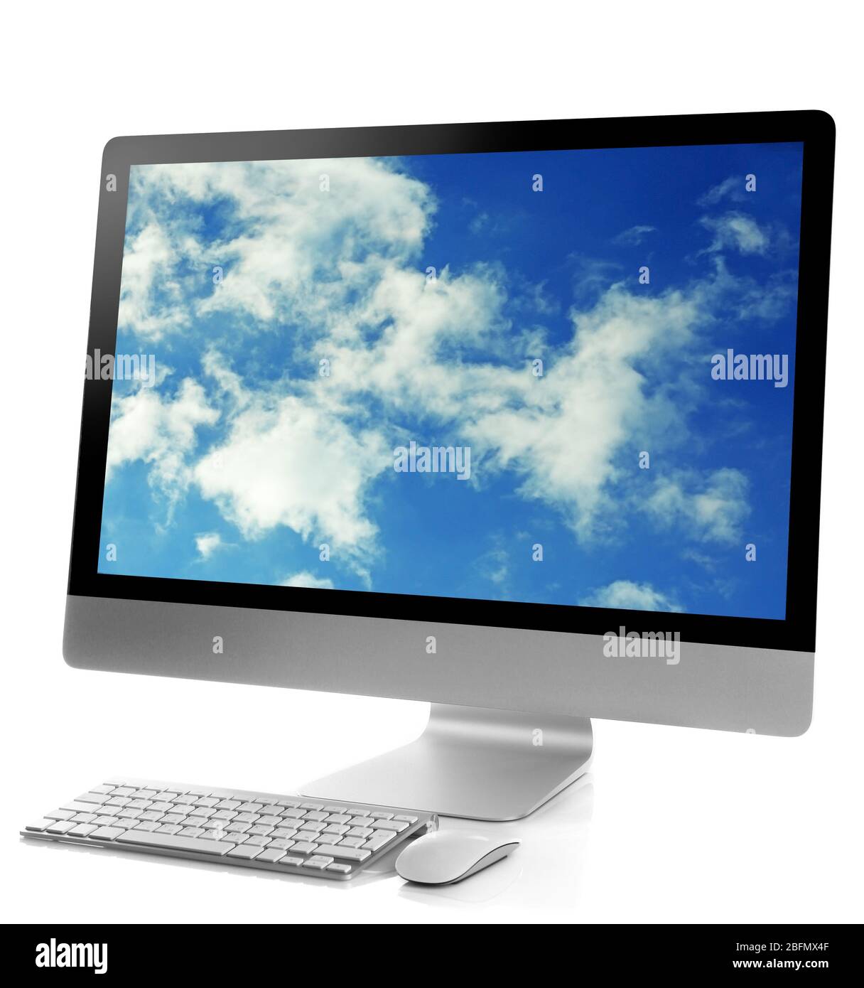 Modern computer isolated on white.Cloud storage concept Stock Photo - Alamy