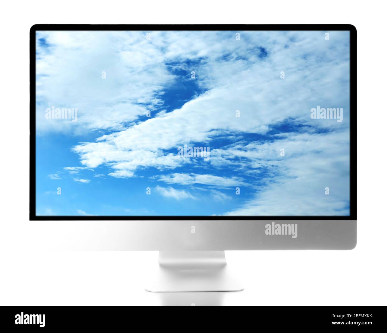 New modern computer, isolated on white. Cloud storage concept Stock ...