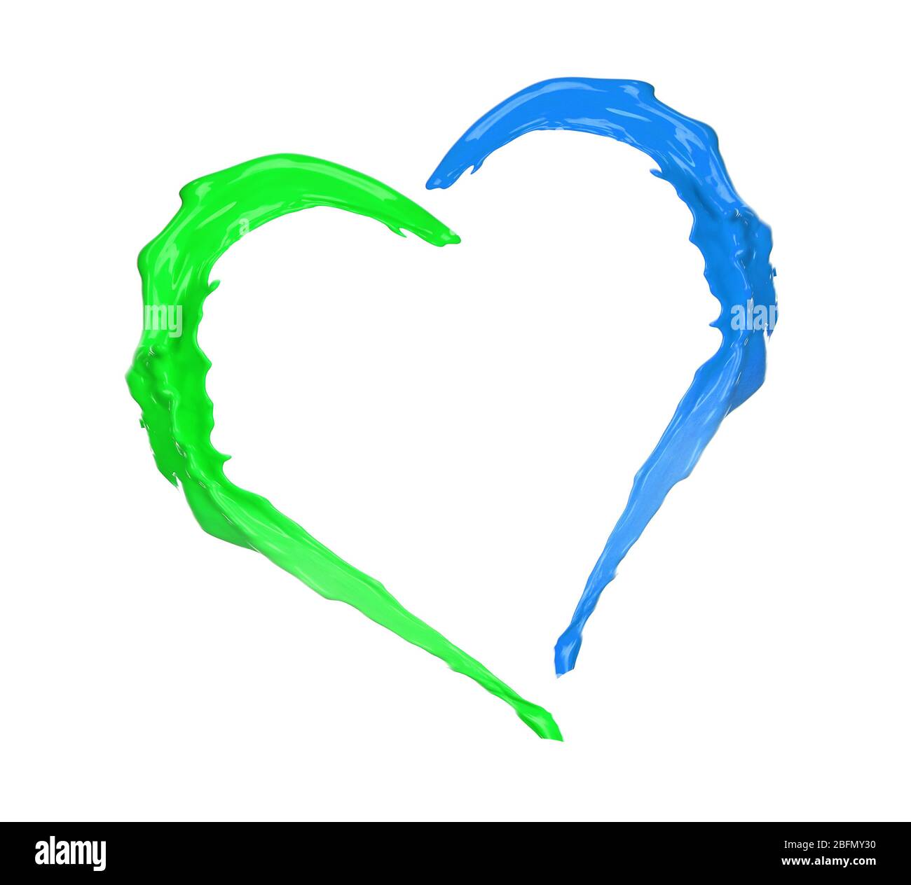 Colorful heart made of paint splash isolated on white Stock Photo - Alamy