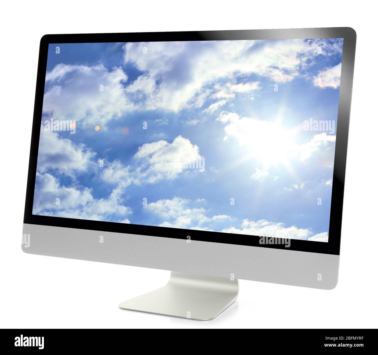 Modern computer isolated on white. Cloud storage concept Stock Photo ...