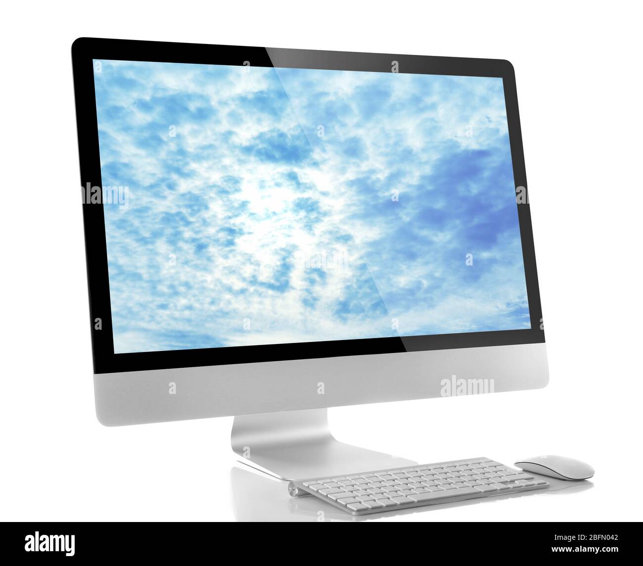Modern computer isolated on white. Cloud storage concept Stock Photo ...