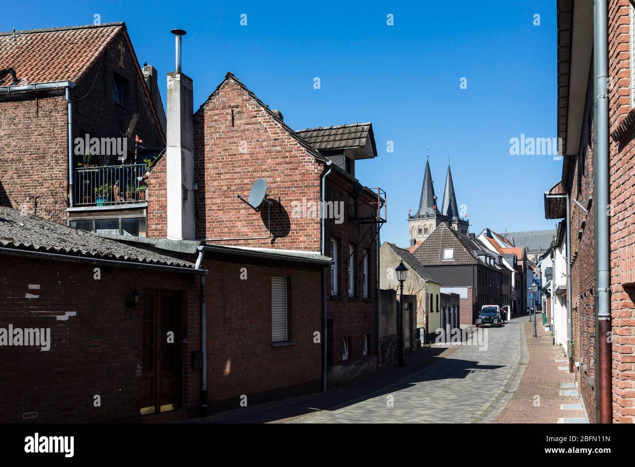 Historic old town with the St. Victor's church in the background Stock Photo