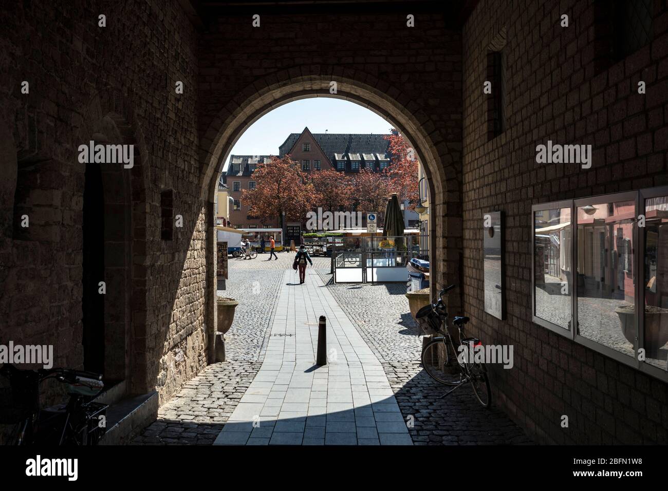 View of the market square of the city of Xanten Stock Photo