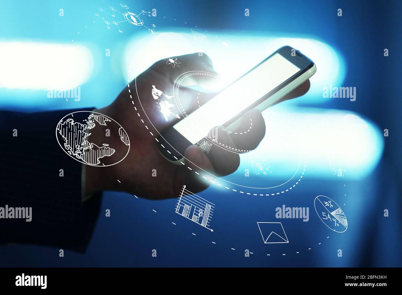 Blue high tech man hi-res stock photography and images - Alamy