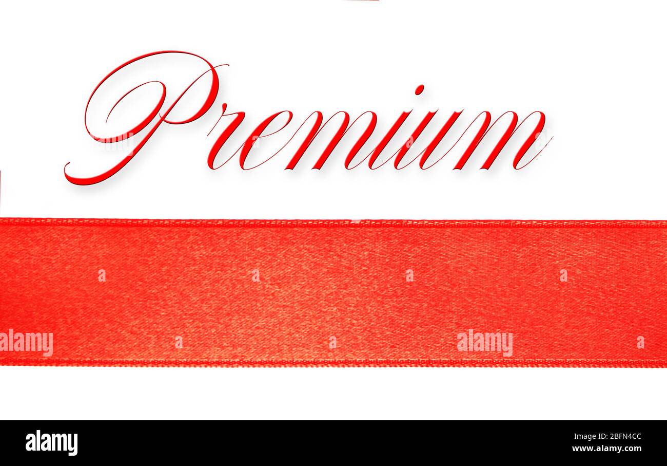One red ribbon, isolated on white Stock Photo - Alamy