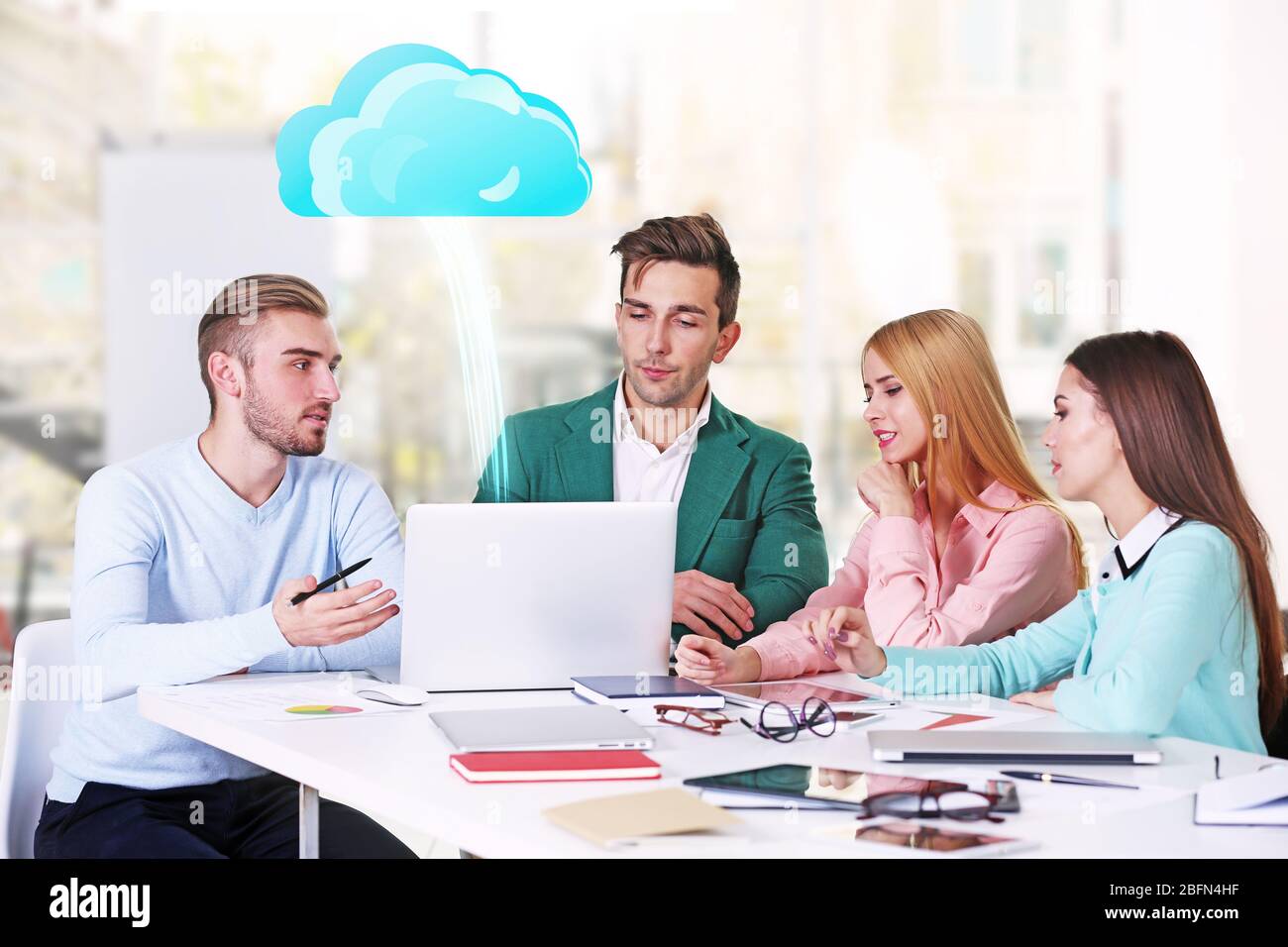 Business team at office. Cloud computing and technology concept Stock ...