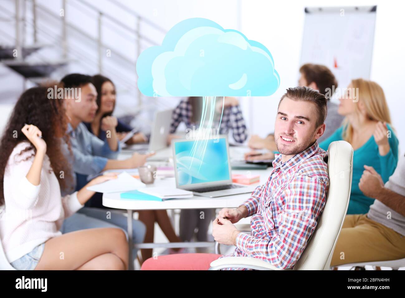 Business team at office. Cloud computing and technology concept Stock ...